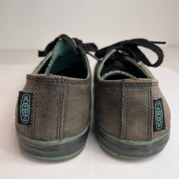 Keen Shoe Women 9 Leather Canvas Low Top Lace Up Sneaker Hike Trail Work Core Go - Picture 6 of 11